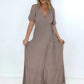 Crinkle Gauze Wrap Maxi Dress