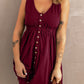 Button Down Sleeveless Dress - (Charcoal, Plum, Navy, Merlot)