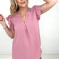 Hopelessly Hopeless Ruffled Sleeve Blouse