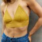 Leto Ribbed Lace Boho Racerback Bralette in Straw