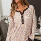 BiBi Floral Fiona Button Detail Long Sleeve Top
