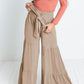 Tie Front Smocked Tiered Culottes