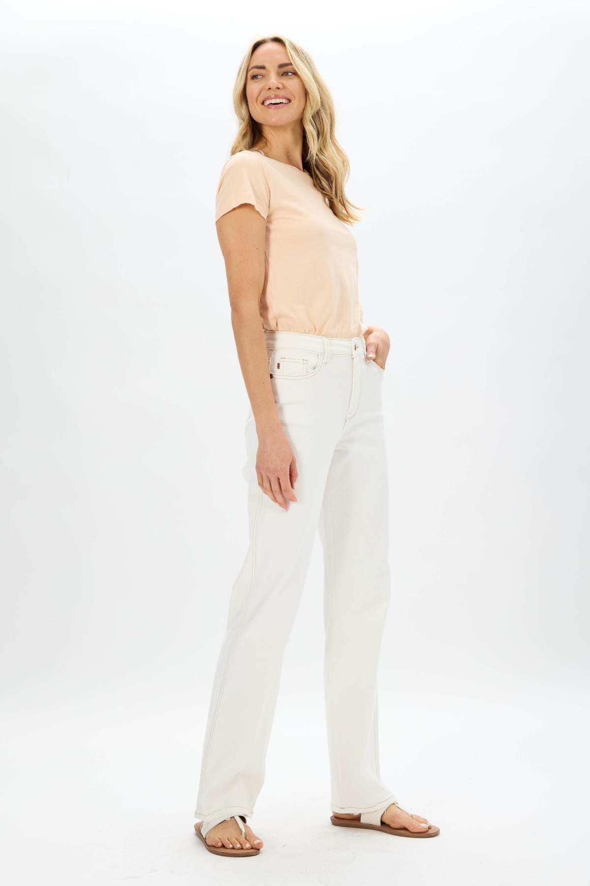 Judy Blue Straight Leg Jean - White