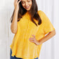 Zenana Start Small Washed Waffle Knit Top in Yellow Gold