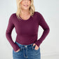 Rae Mode Solid Butter Round Neck Long Sleeve Bodysuit