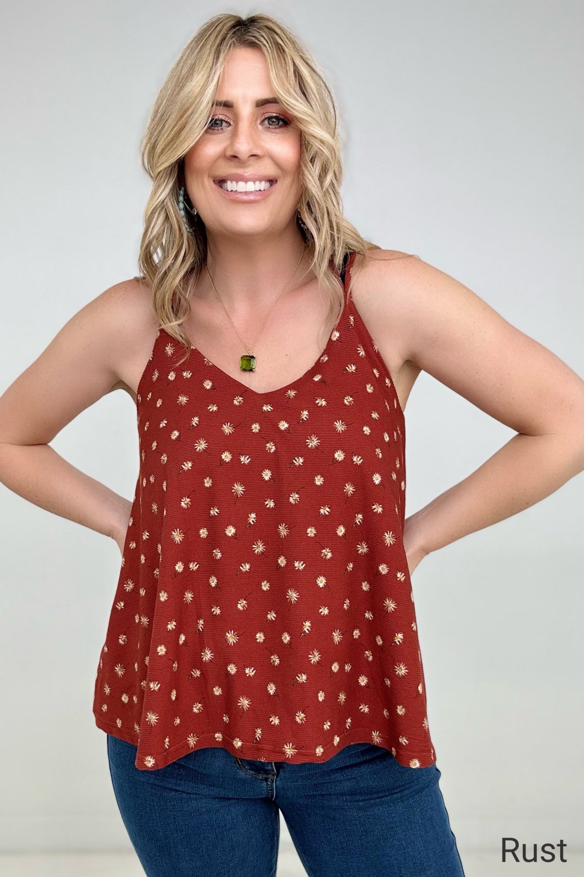 Floral Print Spaghetti Strap Top - Multiple Colors