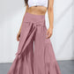 Tie Front Smocked Tiered Culottes