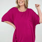 Zenana "Modish Comfort" Rayon Oversized Front Pocket Top