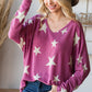 Hopely All Stars V-Neck Knit Oversized Top