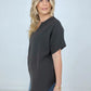Woven Airflow Split Neck Short Sleeve Top