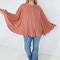 Textured Cotton Linen Oversized Top