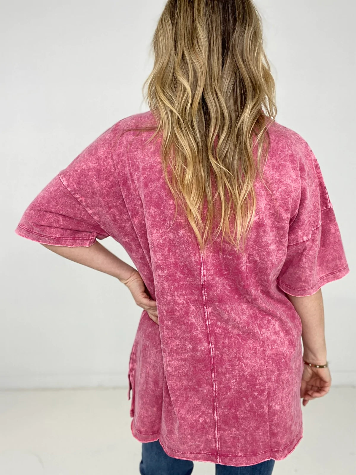 Acid Wash Boyfriend Top