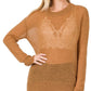 Long Sleeve Sheer Wool Sweater