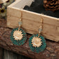 Retro Bohemian Double Sunflower Dangle & Drop Earring