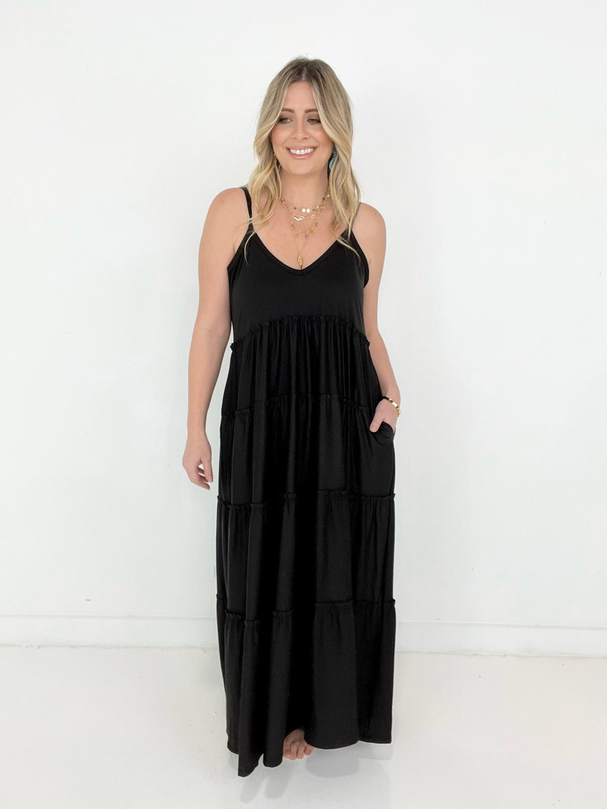 Romance At Sunset Tiered Maxi Dress - Multiple Colors