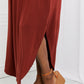 It's My Time Side Scoop Scrunch Skirt - Dark Rust