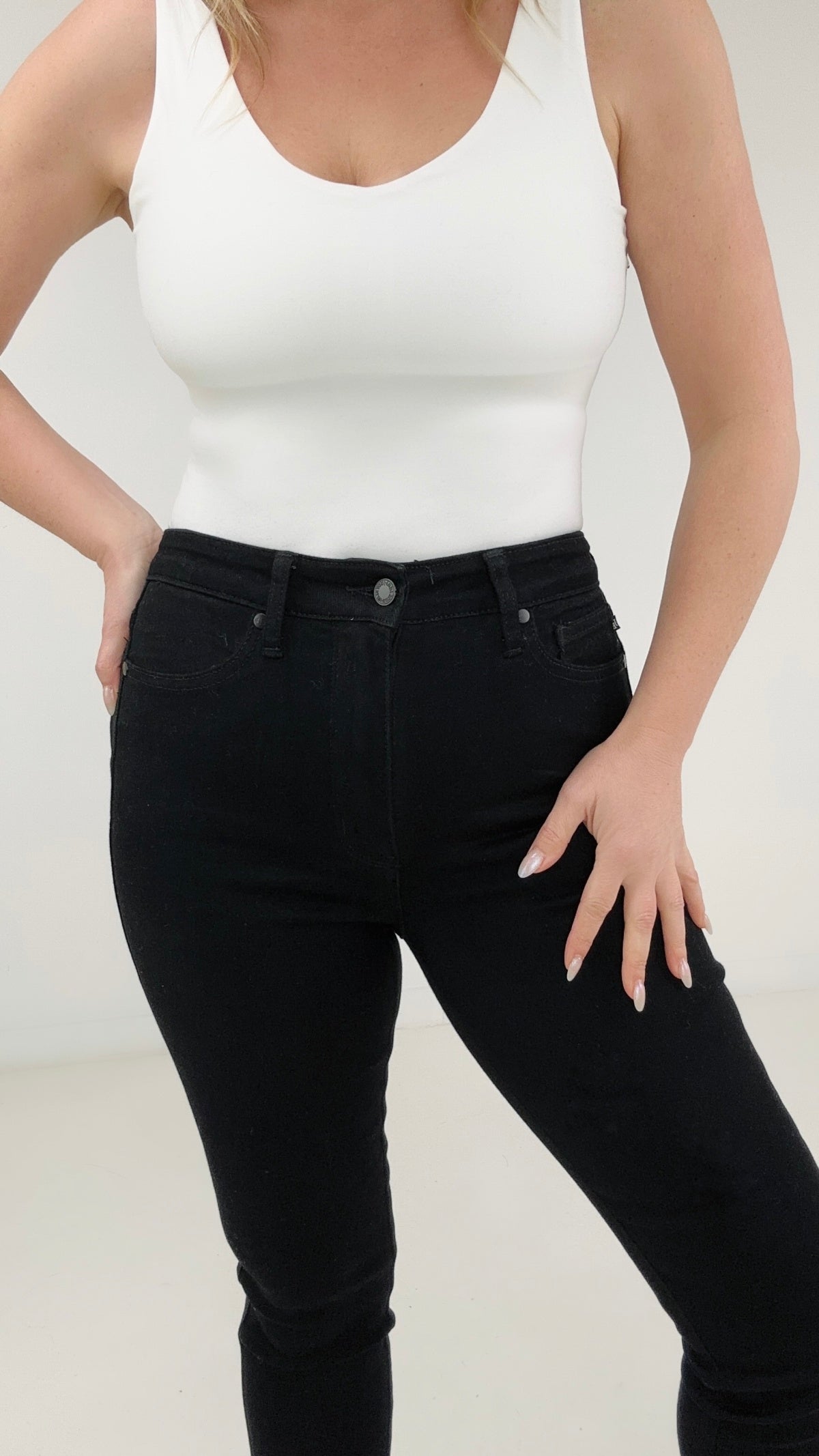 Judy Blue Garment Dyed Black Tummy Control