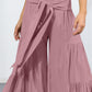 Tie Front Smocked Tiered Culottes