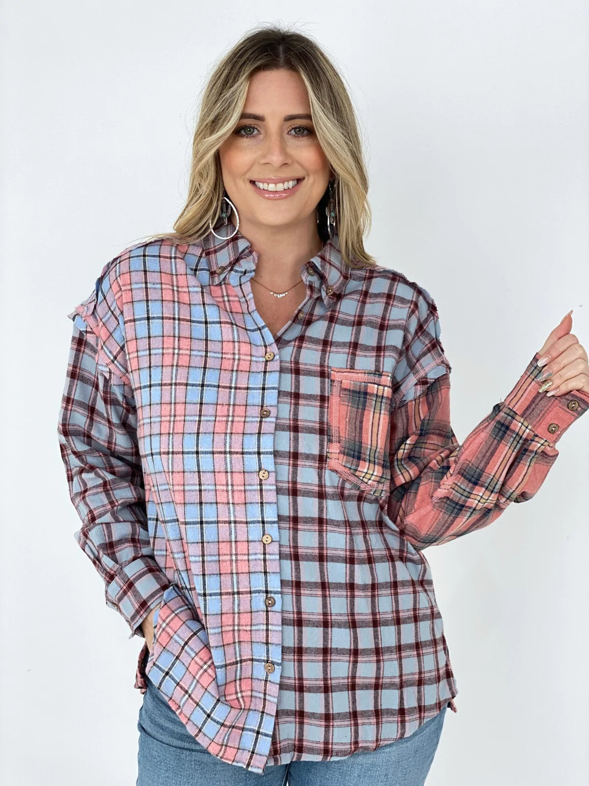 Mixed Plaid Shirt