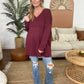 V-Neck High-Low Hem Top