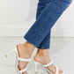 Double Braided Block Heel Sandal in White