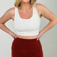 "Alex" White Birch Sleeveless Ribbed Knit Bralette