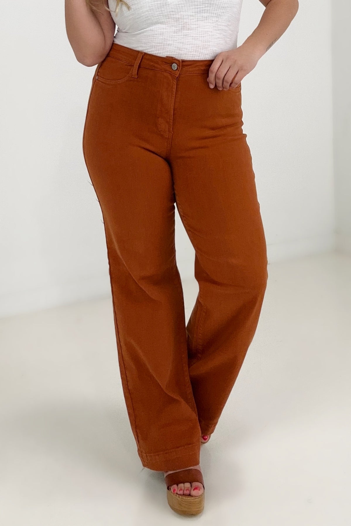 Judy Blue Auburn Garment Dyed Wide Leg
