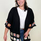 Linen Blend Patch Crochet Kimono