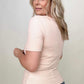 Total Brami Basic Ribbed Fitted Tee with Built In Bra