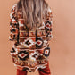 Rae Mode Aztec Print Fleece Open Front Long Sleeve Shacket