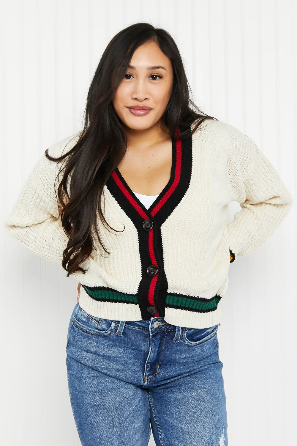 SIZE SMALL Cable Knit Cardigan