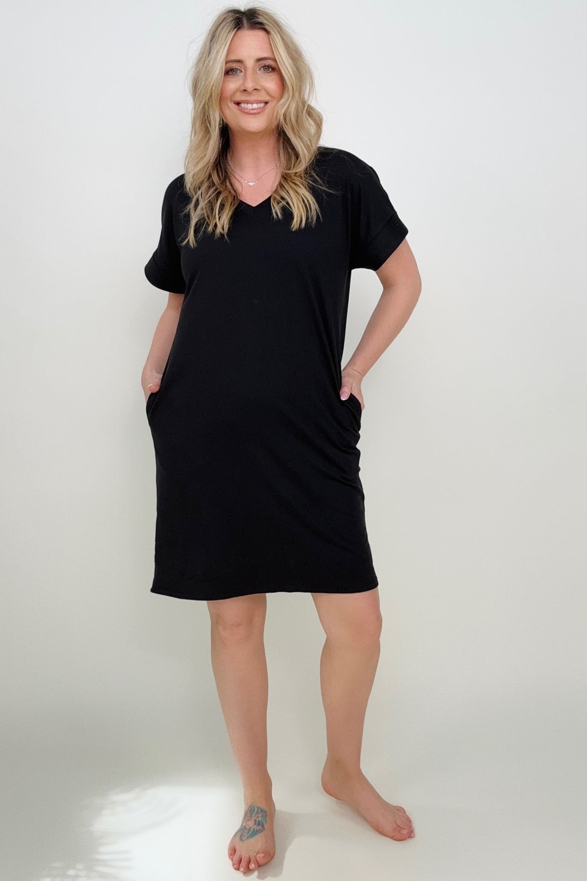 Brushed DTY V-Neck Dress