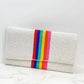 PREORDER: Rainbow Stripe Crossbody Chain Clutch in Two Colors