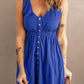 Button Down Sleeveless Dress - (Charcoal, Plum, Navy, Merlot)