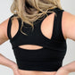 "Alex" White Birch Sleeveless Ribbed Knit Bralette
