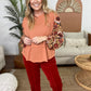 Bubble Sleeve Asymmetrical Hem Top