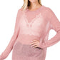Long Sleeve Sheer Wool Sweater