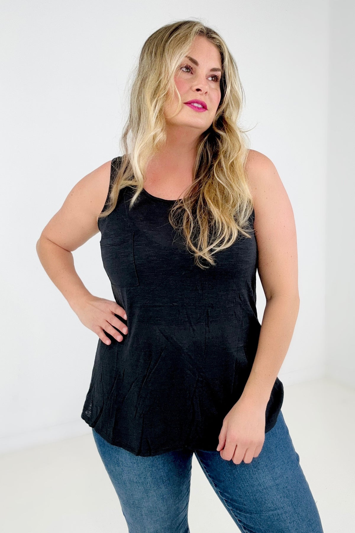 Short Sleeve Solid Knit Tank Top