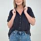 Cotton Raw Edge Short Sleeve Top