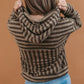Stripe Long Sleeve Hooded Knit Top