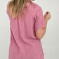 Cotton Raw Edge Short Sleeve Top