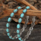 Retro Turquoise C-Shaped Hoop Earrings