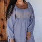 Heyson Crochet Trimmed Babydoll Mini Dress with Smocked Back