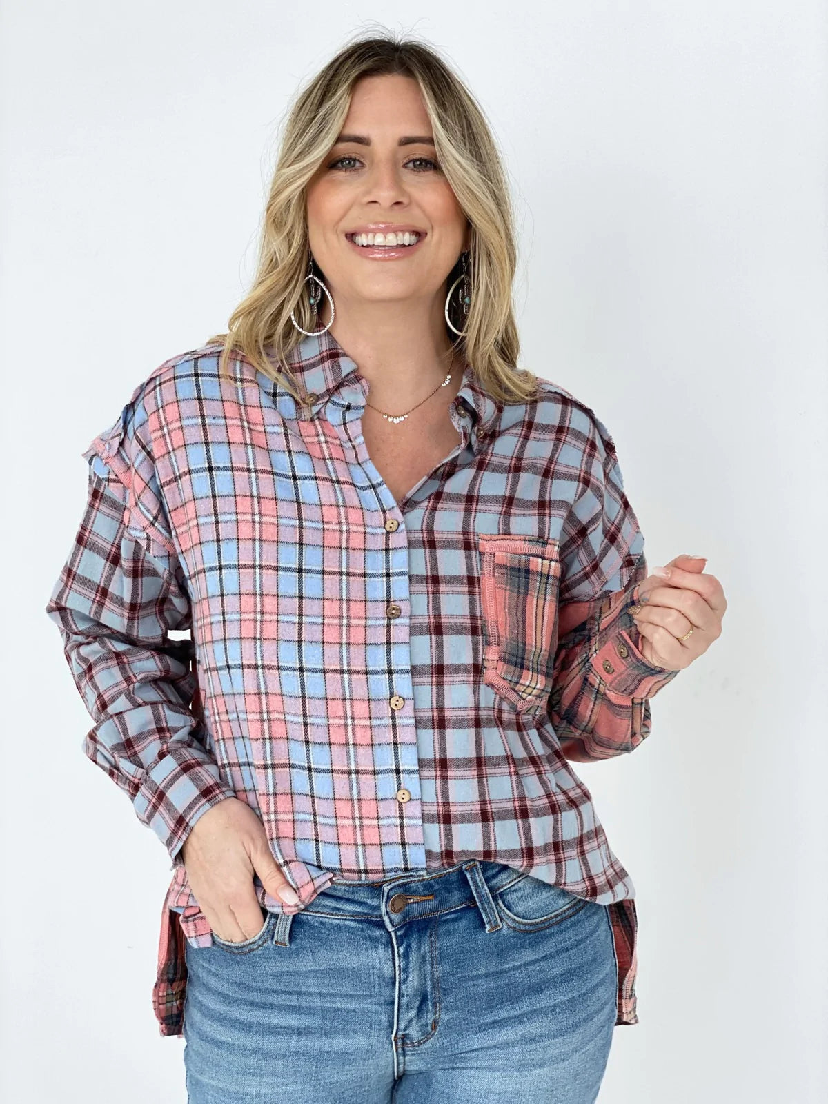 Mixed Plaid Shirt