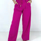 Pink High Waist Woven Wide Leg Pants