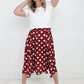 My Girl Polka Dot Pleated Midi Skirt