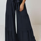 Tie Front Smocked Tiered Culottes