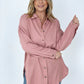 Solid Button Down Tunic Shirt