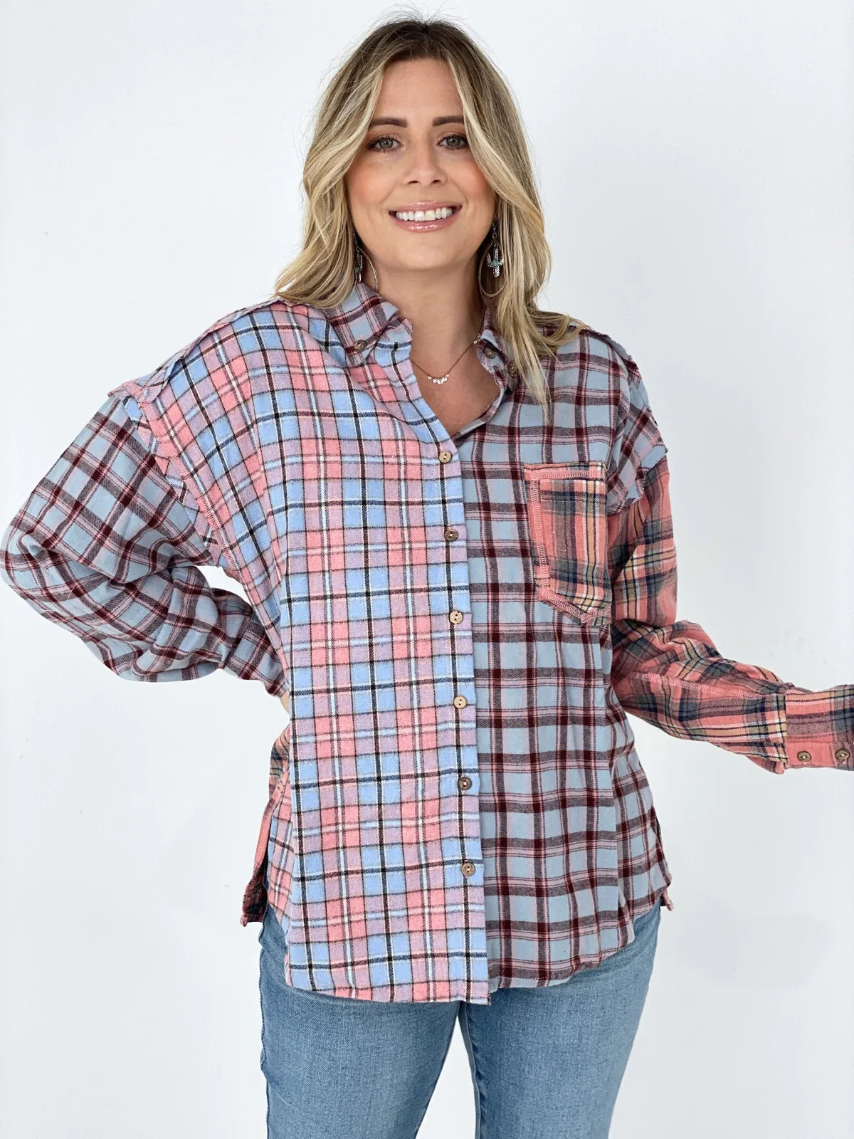 Mixed Plaid Shirt
