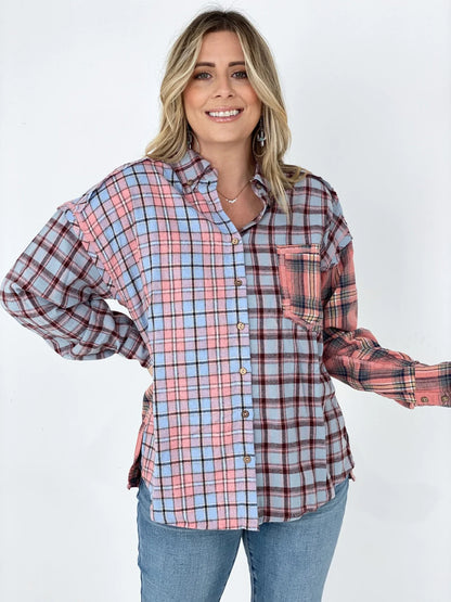 Mixed Plaid Shirt